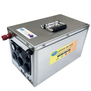 Big Wei 12V 100Ah LiFePO4 Battery, Stainless Steel with Accessories SS12100A21