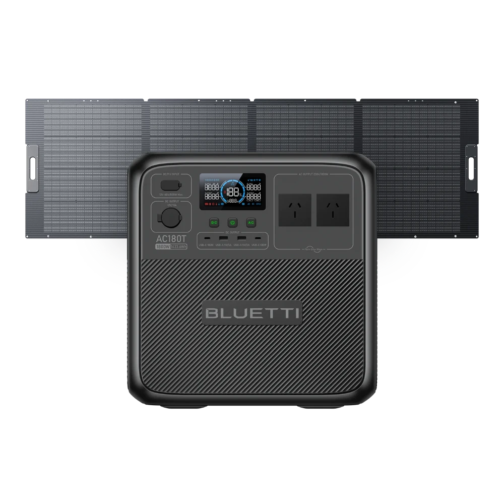 BLUETTI AC180T Portable Power Station And PV350D Solar Panels