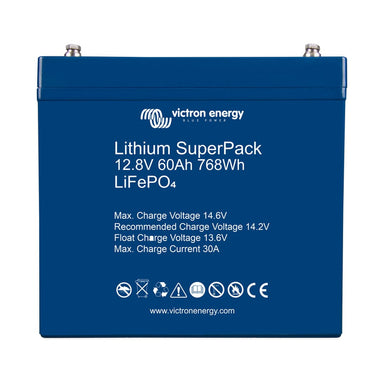 Victron Lithium SuperPack 12.8V/60Ah (M6) = Front View