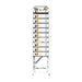 Deye BOS-G45 battery rack, front view with nine stacked battery modules and the control unit on top