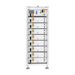 Deye BOS-G40 battery rack, front view with eight stacked battery modules and the control unit on top