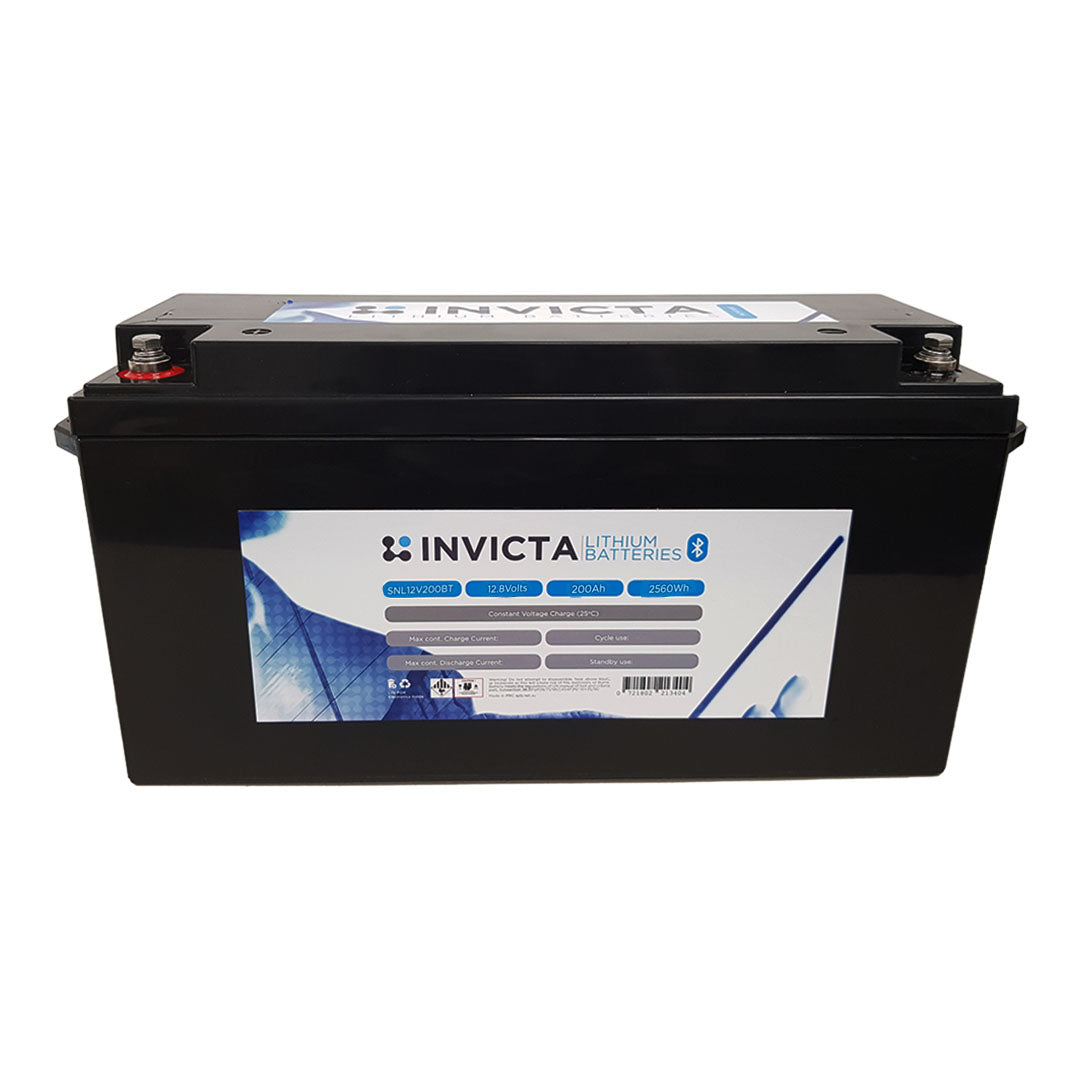 Invicta Lithium 12V 200Ah IEC62619 Certified Lifepo4 Battery Bluetooth for camping, 4x4, boat - SNL12V200BT