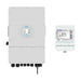 Deye SUN-5K-SG04LP3-AU hybrid inverter front with display beside an Eastron SDM630MCT V2 energy meter