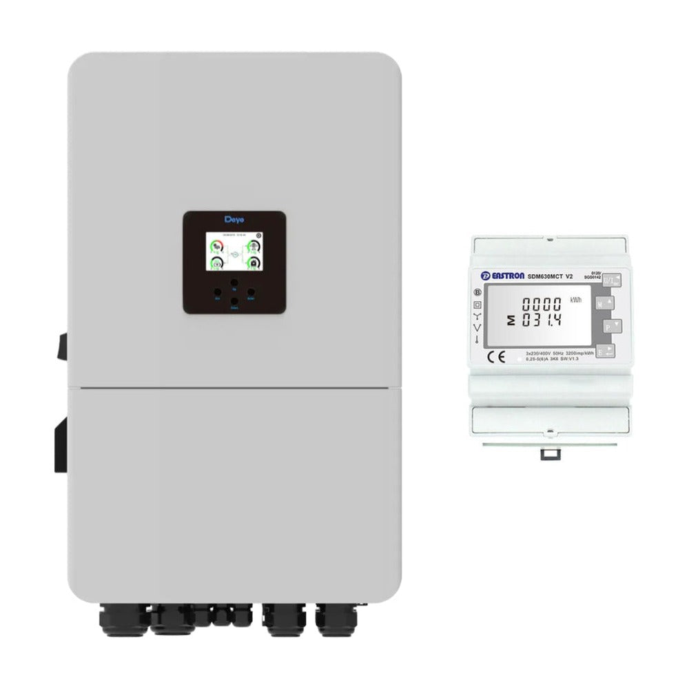 Deye SUN-15K-SG05LP3-AU-SM2 15kW hybrid inverter supplied with the Eastron three phase smart meter