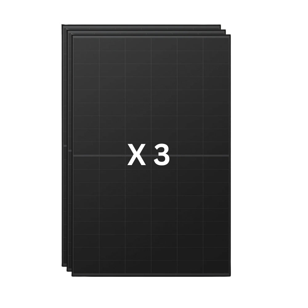 3 x Aiko 108 Cell Neostar 3S54 Mono-Glass All Black N-Type BC Solar Panel 