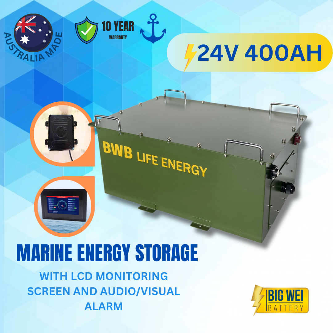 Big Wei 24V 400AH Marine IEC62619 Certified LifePO4 Battery - Aus Made BWB SS24400A(M)