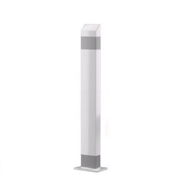 White Reflective Solar Battery Bollard