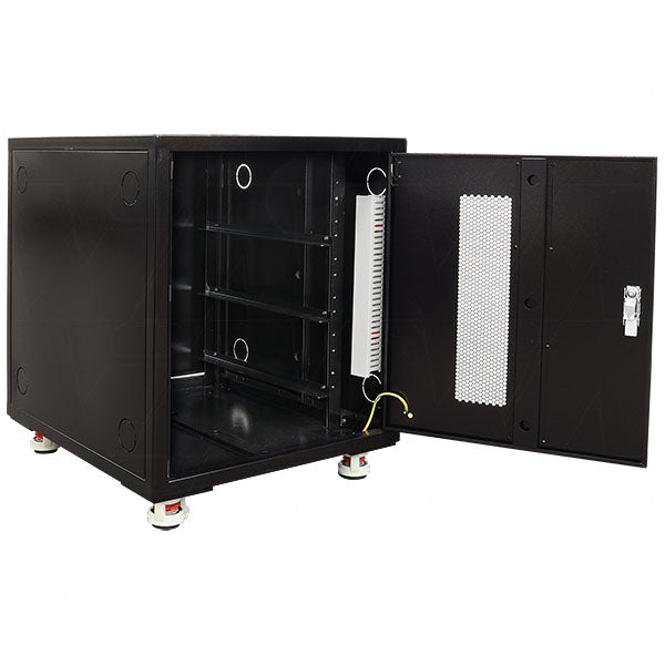 Enepower Black Indoor 3 Shelf Battery Cabinet Front Open