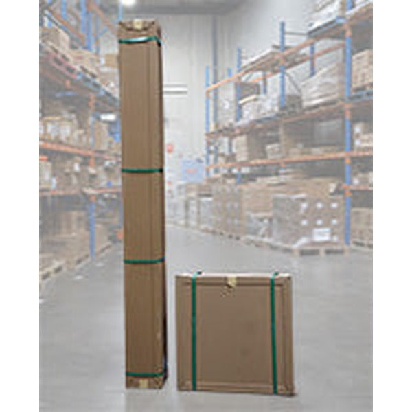 Enepower EBC50H-ID cabinet packed flat in cardboard cartons in a warehouse