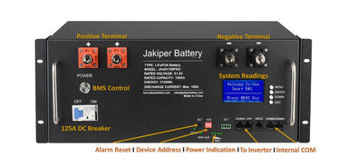 Jakiper PRO 48V 100Ah Server Rack LiFePO4 Lithium Battery front panel