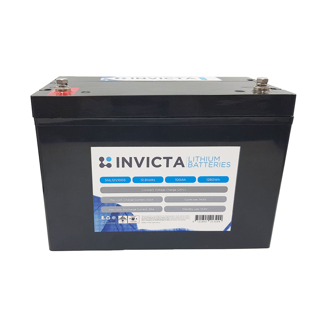 Invicta Lithium 12V 100Ah IEC62619 Certified Lifepo4 Battery, camping, 4x4, boat- SNL12V100S