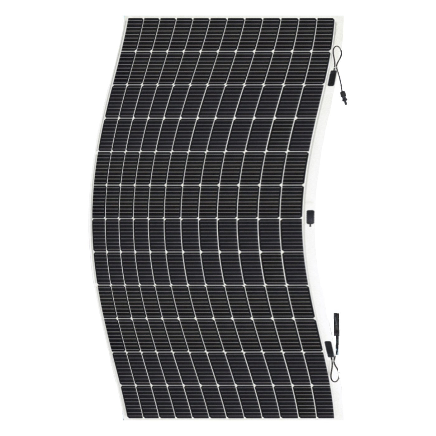Sunman eArc 520W SMF520J-12X12UW flexible solar panel shown curved along its length