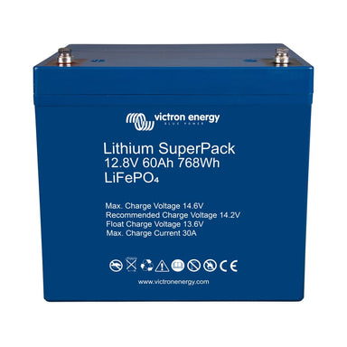 Victron Lithium SuperPack 12.8V/60Ah (M6) - Front View Angled