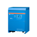 Victron Quattro inverter charger, front angled view showing blue casing with charger and inverter status panel