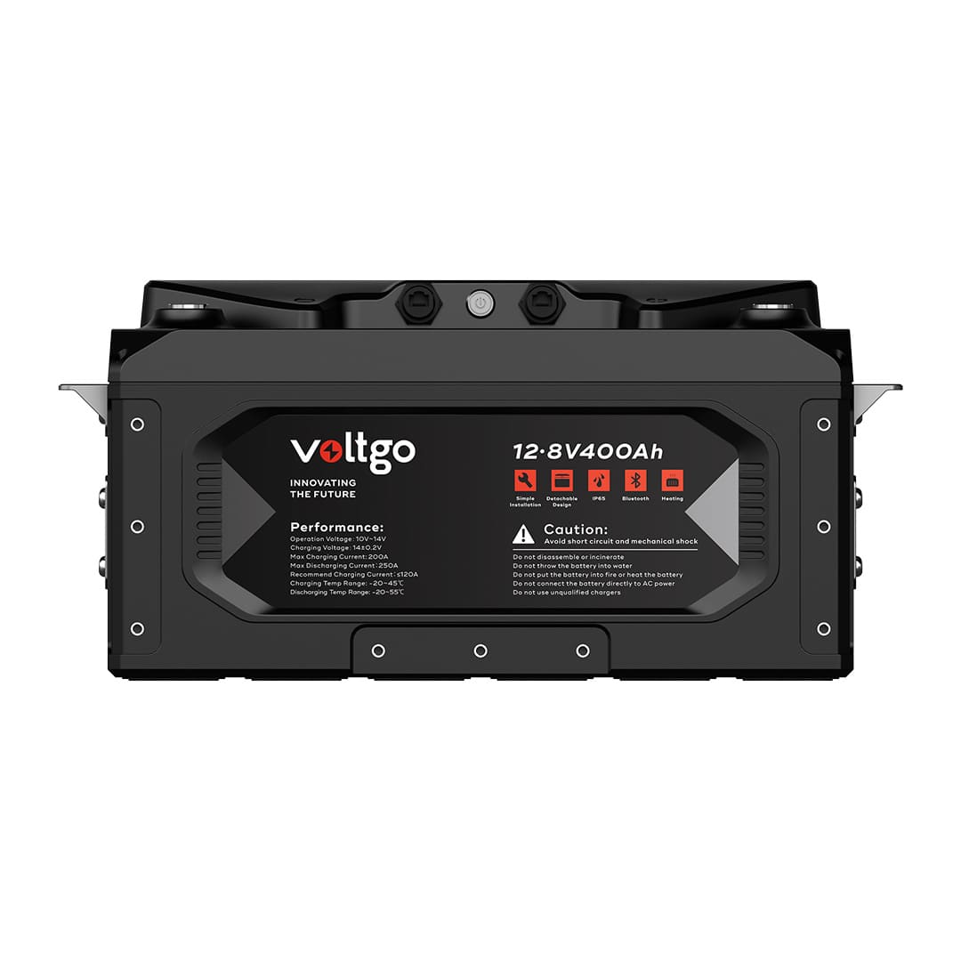 VoltGo 12.8V 400Ah IP65 LiFePO4 Battery with Bluetooth/CAN/RS485 - VLRV5120A Front