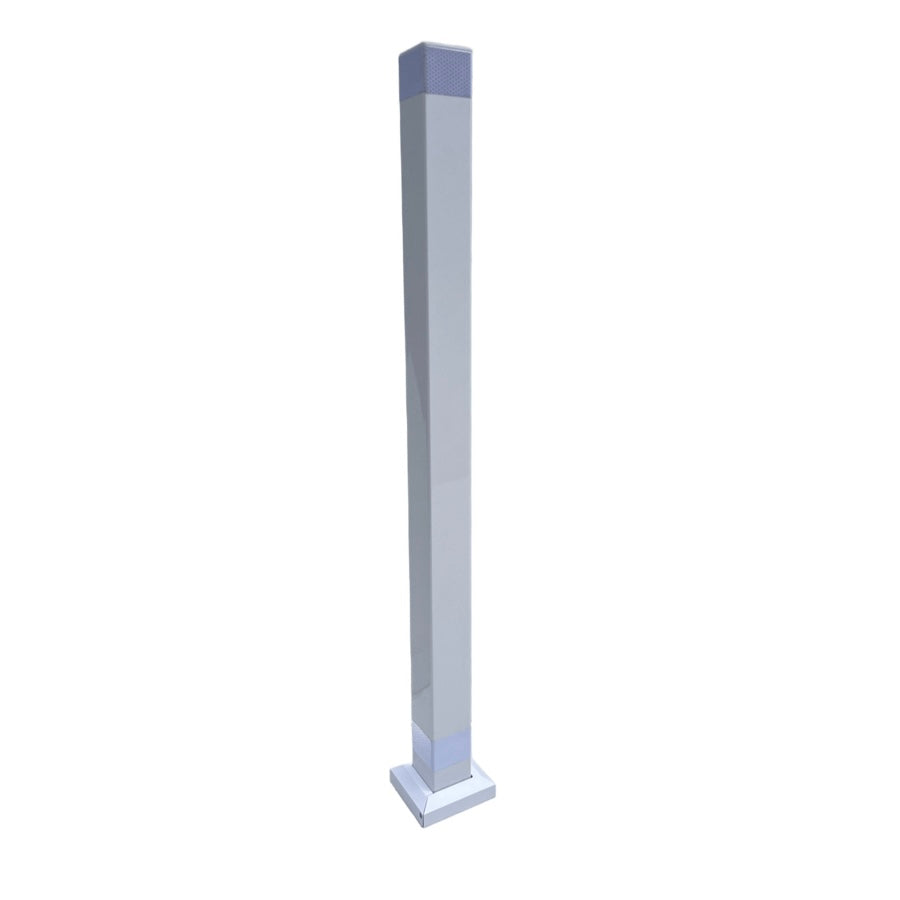 White Square Home Solar Battery Bollard 