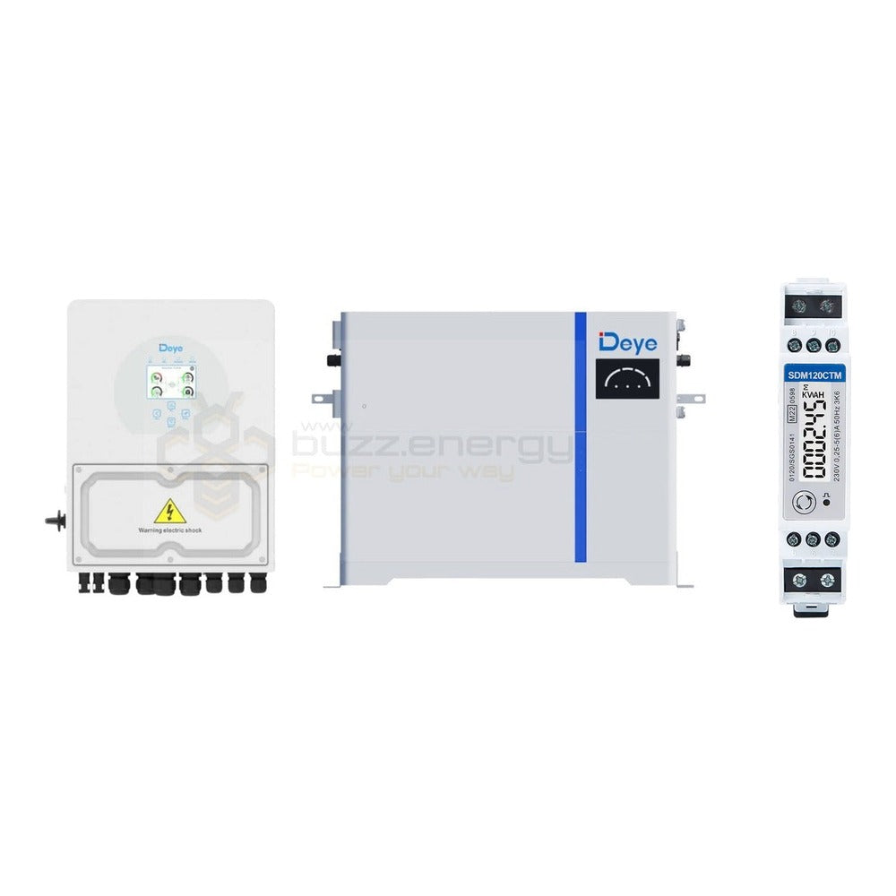 Deye SUN-5-6K-SG04LP1 + AI-W 5kW with SDM120CTM energy meter