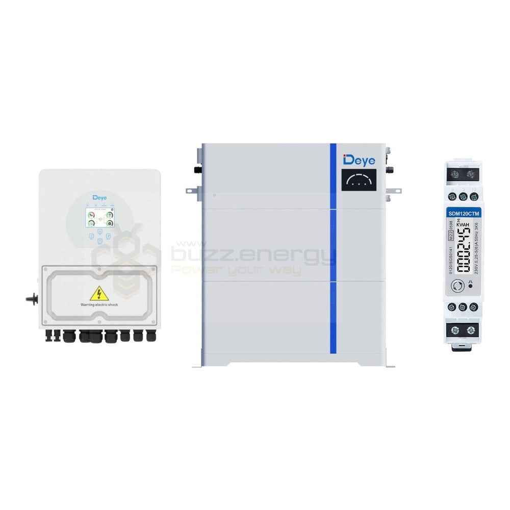Deye SUN-5-6K-SG04LP1 + AI-W 10kW with SDM120CTM energy meter