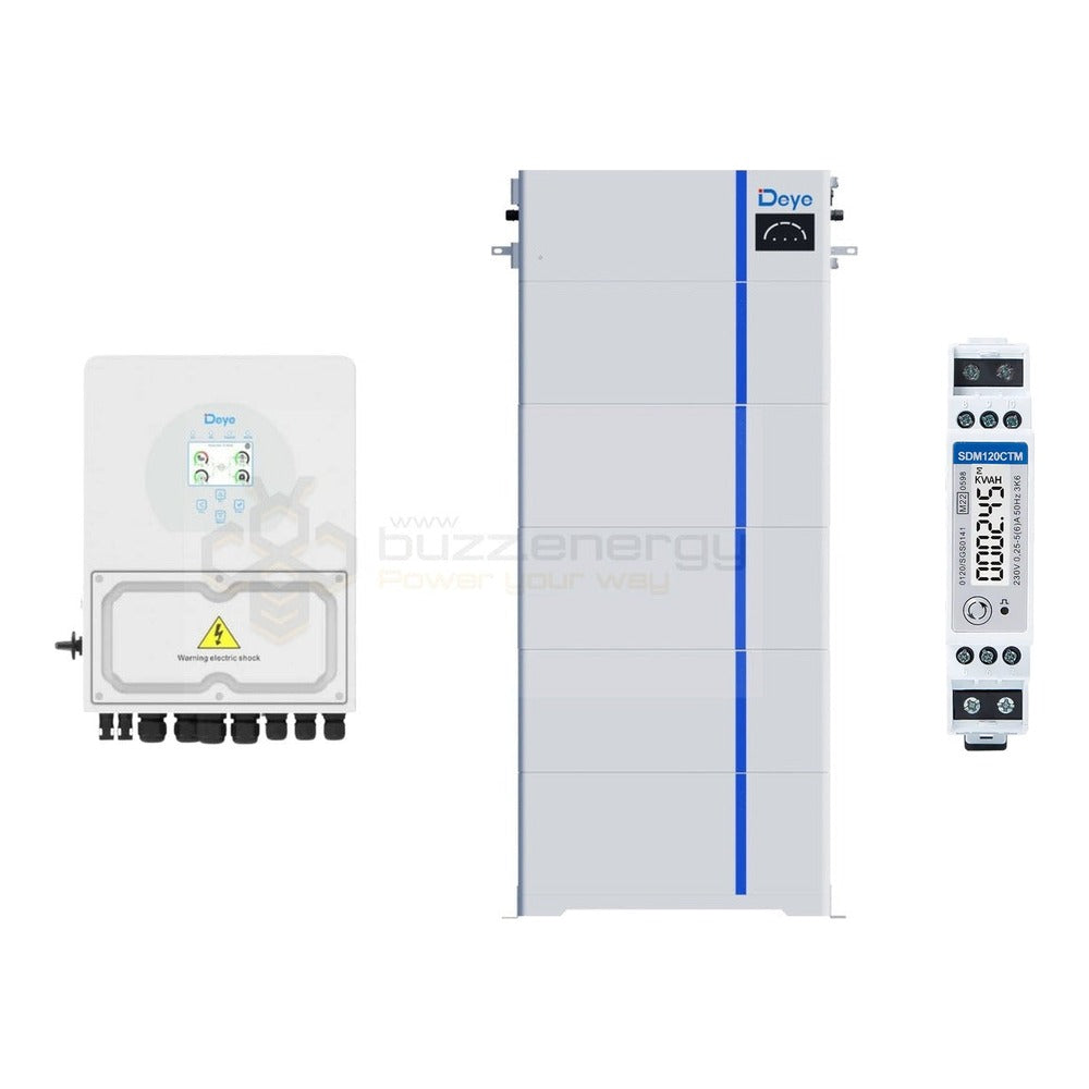 Deye SUN-5-6K-SG04LP1 + AI-W 25kW with SDM120CTM energy meter