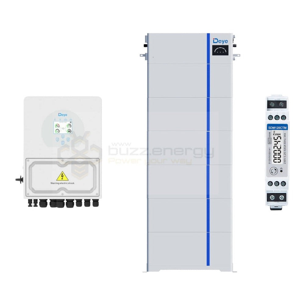 Deye SUN-5-6K-SG04LP1 + AI-W 30kW with SDM120CTM energy meter