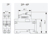 ZJ BENY BB1-63 2P dimensions, 35.2 mm wide and 74 mm deep on 35 mm DIN rail